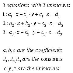 3 equations and 3 unknowns