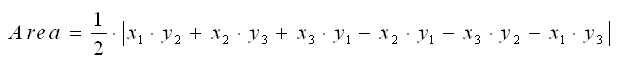 area of a triangle from 3 points