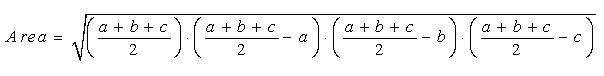 area of a triangle from 3 sides2