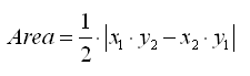 area of the triangle between 2 vectors2