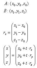 the line parameter in xyz